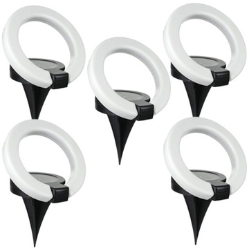 5x Lampka Solarna LED RING Wbijana Gruntowa Regulowana Czujnik Zmierzchu
