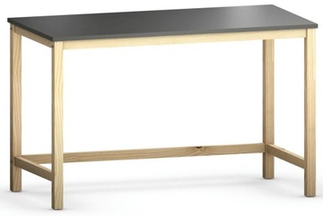 GRAFITOWE Biurko STELAŻ LITE DREWNO 120 cm