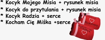 Romantyczny Fajny Prezent na Walentynki Koc Kocyk Walentynkowy z imieniem