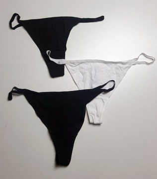 3-PAK Majtki Figi Cotton Thong H&M r.S