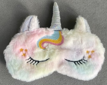 МАСКА ДЛЯ СПАНИЯ ДЛЯ ГЛАЗ РАССЛАБЛЯЮЩАЯ ЕДИНОРОГ РОЗОВЫЙ ПЛЮШ