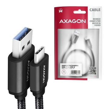 USB-C — USB-A Кабель USB 3.2 Gen 1, 1 м, черный Axagon