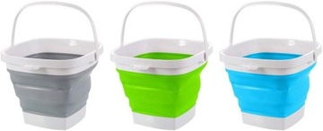 СИЛИКОНОВОЕ РЫБАЛОЧНОЕ ВЕДРО СКЛАДНОЕ ПОРТАТИВНОЕ УНИВЕРСАЛЬНОЕ КЕМПИНГОВОЕ 5Л