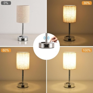 ЛЕННАЯ СВЕТОДИОДНАЯ НАСТОЛЬНАЯ ЛАМПА С СЕНСОРНЫМ УПРАВЛЕНИЕМ 3000K ЗАРЯДКА USB A/Type-C