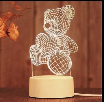 3D lampka nocna akrylowa romantyczna lampa miłości