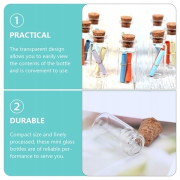 30 sztuk Mini szklane butelki małe szklane
