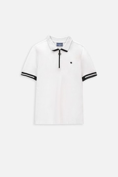 T-shirt Typu Polo Dla Chłopca 164 Biały Elegancka Koszulka Coccodrillo WC4