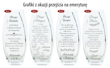 Ваза с ГРАВИРОВКОЙ 32см ДЕНЬ РОЖДЕНИЯ ЮБИЛЕЙ ЮБИЛЕИ именины СВАДЬБА