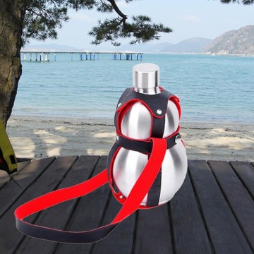 Портативная фляжка из калабаша, кувшин для вина, кожаное плечо, 500 мл