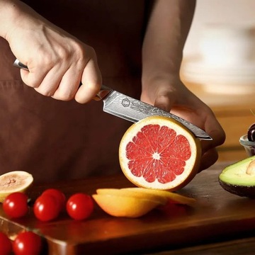 Японский нож Sunnecko, 12 см, дамасская сталь, для чистки, филетирования, BOSS