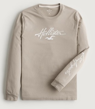 lekka bluza Abercrombie Hollister longsleeve L beżowa