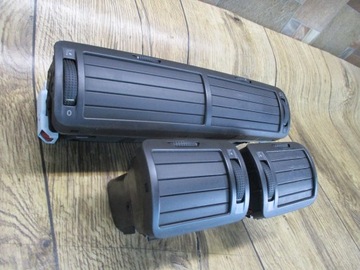 VW PASSAT B5 97-05 КОМПЛЕКТ РЕШЕТКИ ВЕНТИЛЯЦИОННОЙ ПАНЕЛИ, ЦЕНТРАЛЬНЫЙ ГРАФИТ / СЕРЫЙ