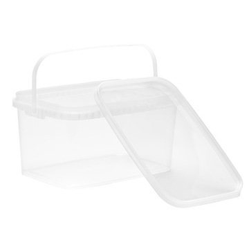 WIADRO WIADERKO PROSTOKĄTNE 5L z atestem NA ŻYWNOŚĆ przeźroczyste