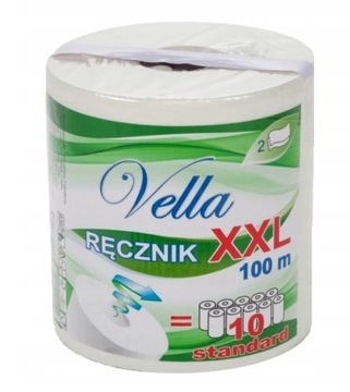 RĘCZNIK PAPIEROWY XXL Vella biały 100mb 2W POLSKI PRODUKT- DOBRA JAKOŚĆ