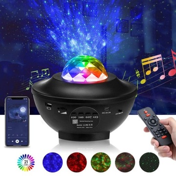 PROJEKTOR GWIAZD RZUTNIK NIEBA LAMPKA NOCNA LED GŁOŚNIK BLUETOOTH + PILOT