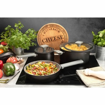 Кастрюля, гранитное покрытие, ИНДУКЦИОННАЯ кастрюля Genius 2,5л с крышкой Starke Pro