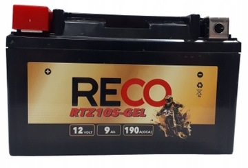 Akumulator żelowy Reco YTZ10S 12V 9Ah 190A Zamiennik Yuasa Varta
