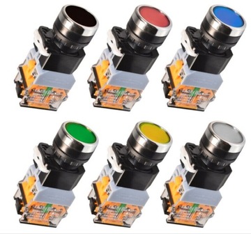 Przełącznik chwilowy LA38 monostabilny czerwony 10