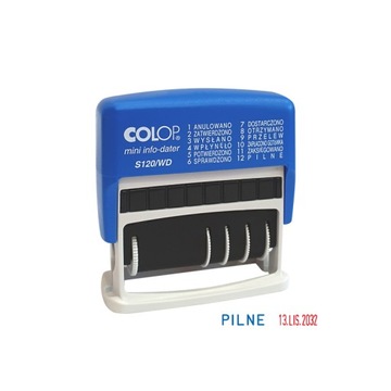 MINI DATOWNIK CYFROWY PIECZĄTKA AUTOMAT Colop Printer S120/WD POLSKI HASŁA