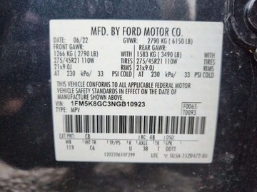 Ford Explorer VI SUV Plug-In Hybrid 3.0 ECOBOOST 457KM 2022 Ford Explorer 3.0 V6 400 KM, 4x4, wersja ST, drobne uszkodzenia, od ubezpi, zdjęcie 12