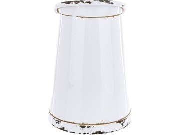 БЕЛЫЙ декоративный металлический КУВШИН С КРЫШКОЙ 23,5 x 22 x 13 см - РЕТРО