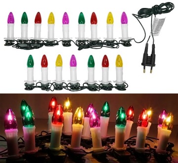 LAMPKI CHOINKOWE TRADYCYJNE ŚWIECZKI OZDOBNE P8 5W