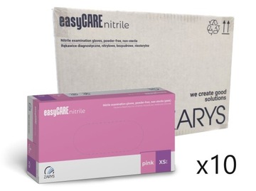 ZARYS RĘKAWICE nitrylowe easyCARE różowe XS x10 op.
