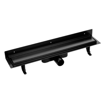 ODPŁYW LINIOWY PRZYŚCIENNY 100CM CZARNY PANEL DWUSTRONNY STAL NIERDZEWNA