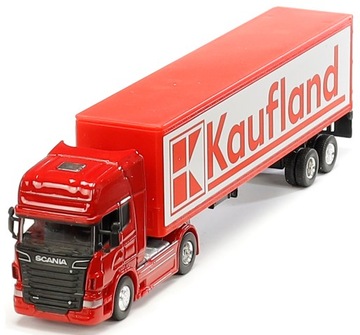 METALOWY MODEL CIĘŻARÓWKA SCANIA TIR KAUFLAND KONTENER SAMOCHÓD CIĘŻAROWY