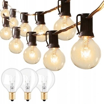 Girlanda Ogrodowa Lampki Żarówki Kule 9,2m 30 3szt