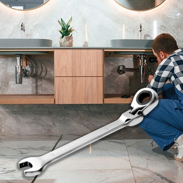 Универсальный ключ с храповым механизмом, регулируемый на 180°, 72–9 мм.