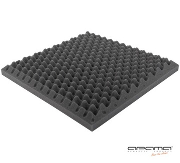 Panele akustyczne GOFRY fale sinusoida SKOSOWANY 50x50 5cm szare