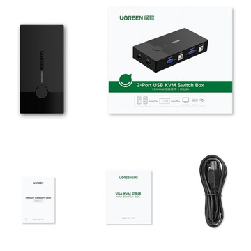 UGREEN SWITCH HUB ВИДЕОПРЕДЕЛИТЕЛЬ KVM 2X VGA TO VGA USB-B 2.0
