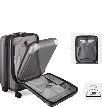 ЧЕМОДАН НА КОЛЕСАХ РУЧНАЯ КЛАДЬ 42 Л, УРОВЕНЬ 8, СЕРЕБРЯНЫЙ