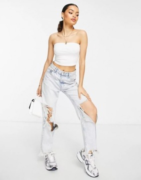 DESIGN PETITE GŁADKI CROP TOP TYPU BANDEAU S