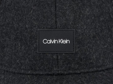 CALVIN KLEIN czapka męska z daszkiem, wełniana, szara