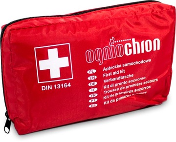 GAŚNICA SAMOCHODOWA 1KG OGNIOCHRON APTECZKA DIN13164 UCHWYT RZEP NA GAŚŃICĘ