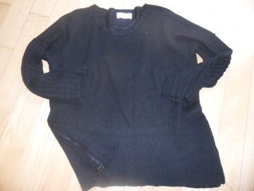 Senze of Joy-czarny sweterek oversize S/alpaka,merino