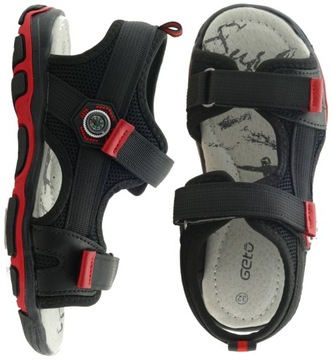 SANDAŁY CHŁOPIĘCE BUTY DZIECIĘCE SPORTOWE SANDAŁKI NA RZEPY WKŁ.SKÓRA R. 35