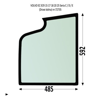 Szyba drzwi Lewe Volvo ECR25D EC15D EC18D EC20D EC27D
