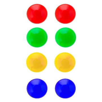 MAGNESY OKRĄGŁE MOCNE KOLOROWE ŚREDNICA 20MM 8SZT MIX DO TABLIC BIUROWE