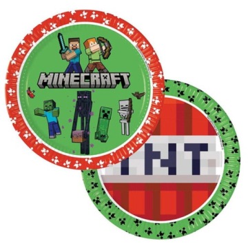 Тарілочки паперові Minecraft 23 см 8 шт.