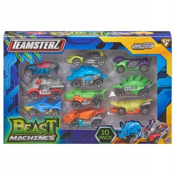 ZESTAW 10 SAMOCHODÓW BEAST MACHINES TEAMSTERZ
