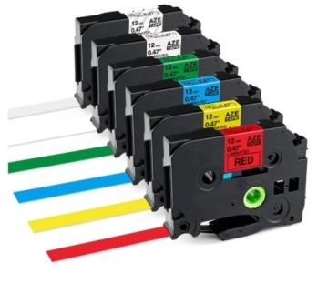 BROTHER PT-H107B 12 мм печатные ленты 6 цветов комплект