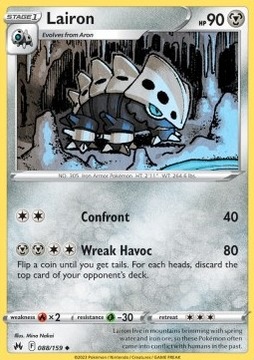 Oryginalna Karta Pokemon Crown Zenith - Lairon CRZ 088