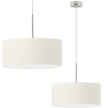 Lampa sufitowa żyrandol lampa wisząca abażur zwis LED E27 do salonu ecru