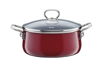 Набор кастрюль Riess Rosso бордового цвета, 5 предметов, серия Premium