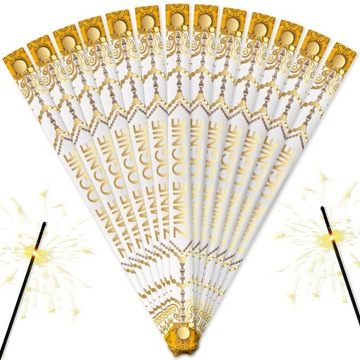ELEGANCKIE DŁUGIE ZIMNE OGNIE WESELNE 70cm 80szt - GOLD EDITION OPAKOWANIA