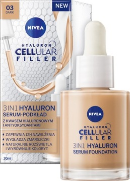 NIVEA HYALURON CELLULAR FILLER Serum-podkład do twarzy ciemny 30ml