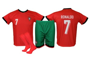 RONALDO koszulka spodenki getry PORTUGALIA roz 140